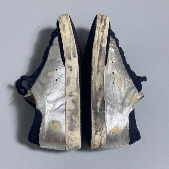 Golden Goose Superstar Silver Leather Sneakers Sz 38 / 7.5 US AUTHENTIC - Picture 3 of 11